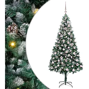 vidaXL Vidaxl Sapin De Noël Artificiel Vert 210 Cm Pvc, Acier Et Plast...