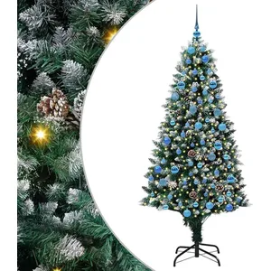 vidaXL Vidaxl Sapin De Noël Artificiel Vert 180 Cm Pvc, Acier Et Plast... pas cher