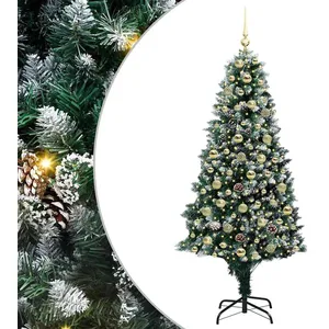 vidaXL Vidaxl Sapin De Noël Artificiel Vert 180 Cm Pvc, Acier Et Plast... pas cher