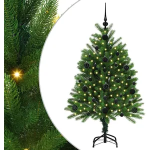 vidaXL Vidaxl Sapin De Noël Avec 150 Led Avec Support Vert 120 Cm Pe pas cher