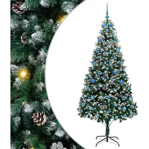 vidaXL Vidaxl Sapin De Noël Artificiel Vert 210 Cm Pvc, Acier Et Plast...