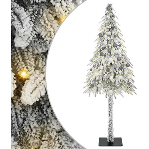 vidaXL Vidaxl Sapin De Noël Avec Support Blanc 210 Cm Pe pas cher