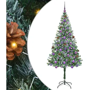 vidaXL Vidaxl Sapin De Noël Artificiel Avec 300 Led Vert 180 Cm Pvc Et... pas cher