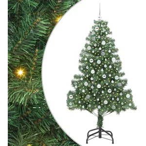 vidaXL Vidaxl Sapin De Noël Avec 300 Led Avec Support Vert 210 Cm Pvc pas cher