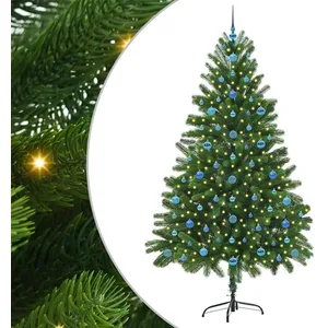 vidaXL Vidaxl Sapin De Noël Avec 300 Led Avec Support Vert 210 Cm Pe pas cher