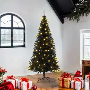vidaXL, sapin de Noël noir, 180 cm, en PVC pas cher