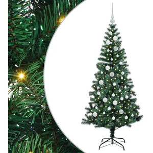 vidaXL Vidaxl Sapin De Noël Artificiel Pré-Éclairé Vert 150cm Pvc Et M... pas cher