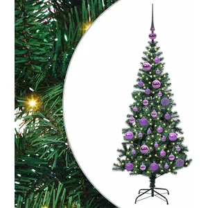 vidaXL Vidaxl Sapin De Noël Artificiel Pré-Éclairé Vert 120cm Pvc Et M... pas cher