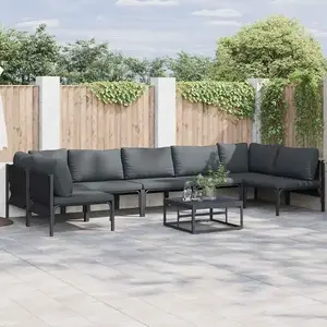vidaXL Ensemble de canapé de jardin 8 pcs Anthracite Acier pas cher