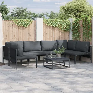 vidaXL Ensemble de canapé de jardin 7 pcs Anthracite Acier pas cher