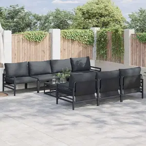 Vidaxl - Ensemble De Canapé De Jardin 8 Pcs Anthracite Acier & Tissu pas cher
