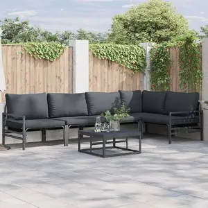 vidaXL Ensemble de canapé de jardin 6 pcs Anthracite Acier pas cher