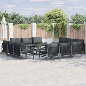 vidaXL Ensemble de canapé de jardin 12 pcs Anthracite Acier
