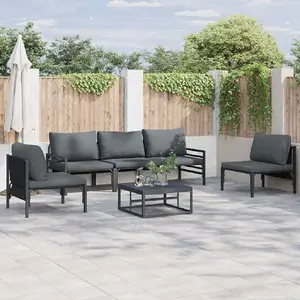 vidaXL Ensemble de canapé de jardin 6 pcs Anthracite Acier pas cher