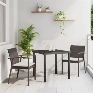 vidaXL Vidaxl Ensemble De 2 Marron Rattan Pe 2 Places Durable pas cher