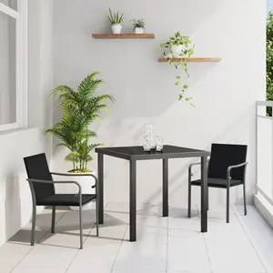 Vidaxl - Ensemble De Salle À Manger Pour Jardin 3 Pcs Noir Poly Rotin pas cher