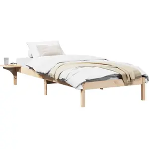 vidaXL Cadre de lit avec tables de chevet Marron 80 x 200 cm Marron pas cher