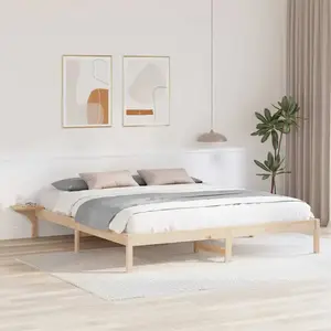 vidaXL Vidaxl Cadre De Lit Avec Tables De Chevet Marron 180 X 200 Cm Marron pas cher