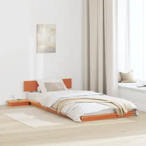 vidaXL Cadre de lit Marron 75 x 190 cm bois pas cher