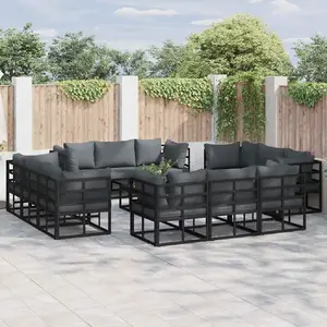 Comparateur de prix : vidaXL Ensemble de canapé de jardin 13 pcs Noir 70 x 70 x 32 cm