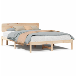 vidaXL Cadre de lit avec tête de lit 160x200 cm Bois de pin massif pas cher