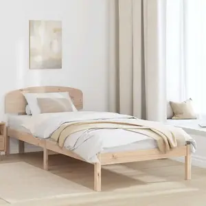 vidaXL Cadre de lit 100x200 cm avec tête de lit en bois massif de pin pas cher