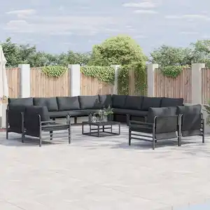 vidaXL Ensemble de canapé de jardin 13 pcs Anthracite Acier