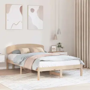 vidaXL Cadre de Lit avec Têtière 120x190 cm en Bois Massif de Pin