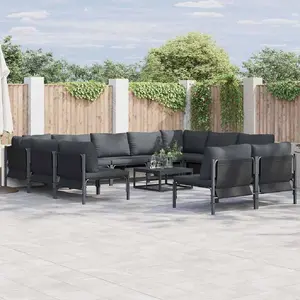 vidaXL Ensemble de canapé de jardin 12 pcs Anthracite Acier pas cher