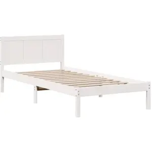 vidaXL Cadre de lit Blanc 80 x 200 cm Bois de pin massif pas cher