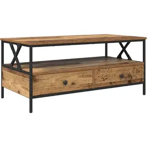 vidaXL Table basse Bois ancien 100 x 51 x 45 cm Bois d'ingénierie pas cher