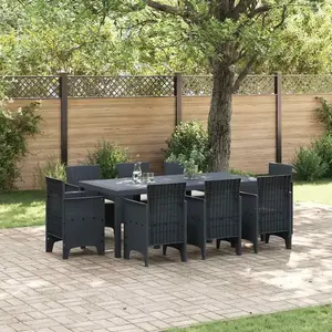 vidaXL Ensemble de salle à manger pour jardin 9 pcs Anthracite pas cher