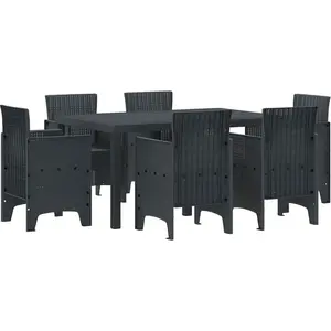 vidaXL Ensemble de Salle à Manger pour Jardin 7 pc Anthracite pas cher