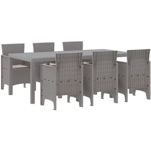 Comparateur de prix : vidaXL Ensemble de salle à manger pour jardin 7 pcs Gris clair
