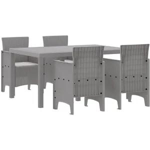 vidaXL Ensemble de salle à manger pour jardin 5 pcs Gris clair pas cher