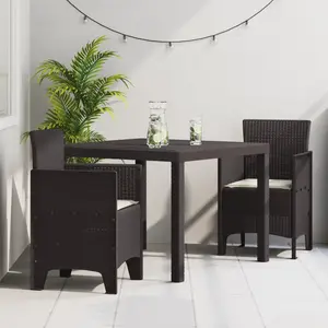 vidaXL Ensemble de salle à manger pour jardin 3 pcs Marron pas cher