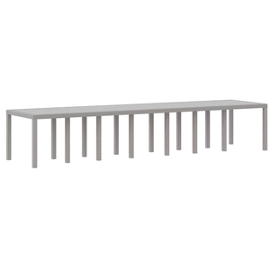 vidaXL Ensemble De Salle À Manger De Jardin De 17 Pièces Avec Coussins Gris Clair Poly Rotin pas cher
