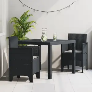 Vidaxl - Ensemble De Salle À Manger Pour Jardin 3 Pcs Anthracite pas cher