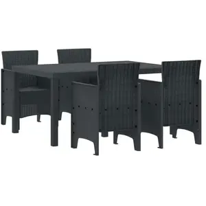 vidaXL Ensemble de salle à manger pour jardin 5 pcs Anthracite pas cher