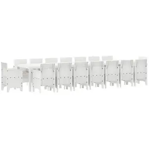vidaXL Ensemble salle à manger jardin 17 pcs Blanc 16 personnes