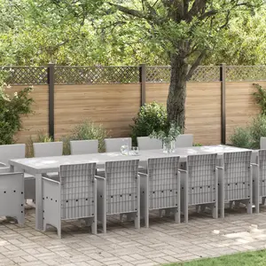 vidaXL Ensemble de salle à manger de jardin 15 pcs Gris clair pas cher