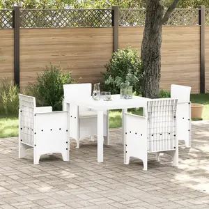 Ensemble De Salle À Manger Pour Jardin 5 Pcs Blanc Vidaxl pas cher