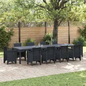 Vidaxl - Table De Jardin Anthracite 350 X 100 X 73 Cm Polyrotin