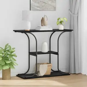 vidaXL Table console Chêne noir 101 x 35 x 80.5 cm Bois d'ingénierie pas cher