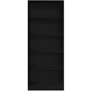 Comparateur de prix : vidaXL Armoire avec étagère noir aspect chêne 80 x 50 x 200 cm