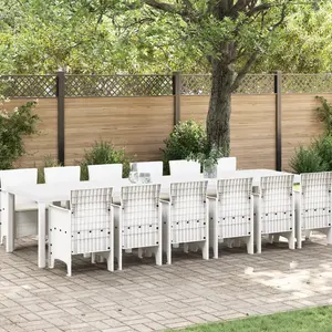 vidaXL Ensemble de salle à manger jardin 13 pcs Blanc 12 places pas cher