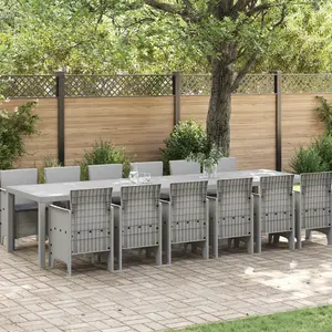 vidaXL Ensemble de Salle à Manger de Jardin 13 pcs Gris clair pas cher