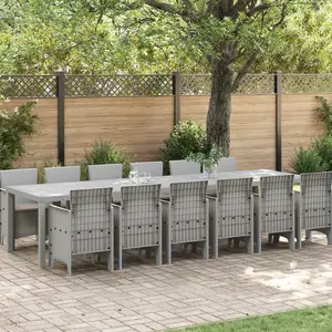 vidaXL Set de salle à manger de jardin 13 pcs Gris clair 12 places pas cher