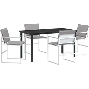 vidaXL Ensemble de salle à manger pour jardin 5 pcs Blanc pas cher