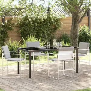 vidaXL Ensemble de salle à manger pour jardin 5 pcs Blanc pas cher